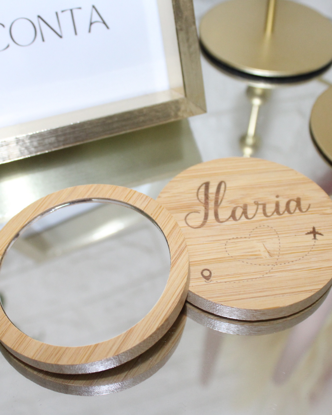 SPECCHIETTO IN LEGNO CON INCISIONE
