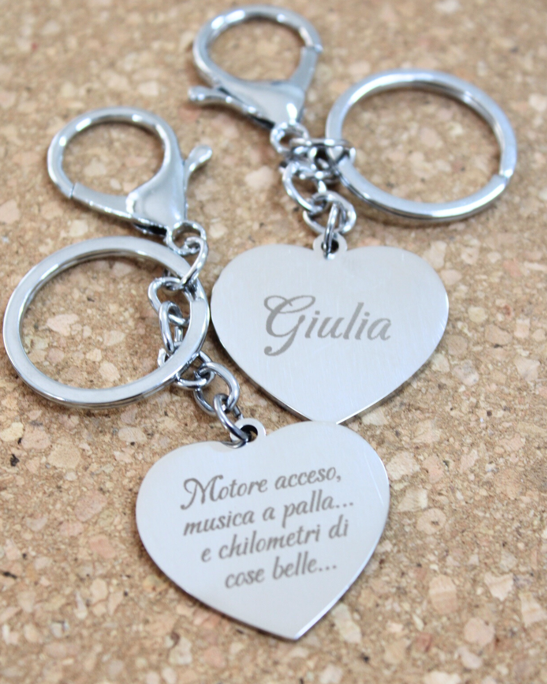 PORTACHIAVI ACCIAIO CON INCISIONE
