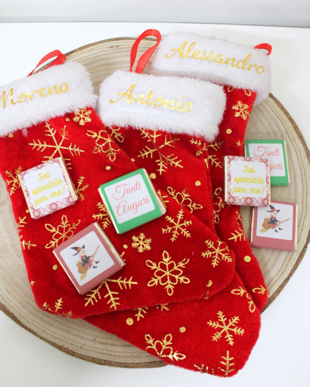 MINI CALZA CON CIOCCOLATINI PERSONALIZZATI