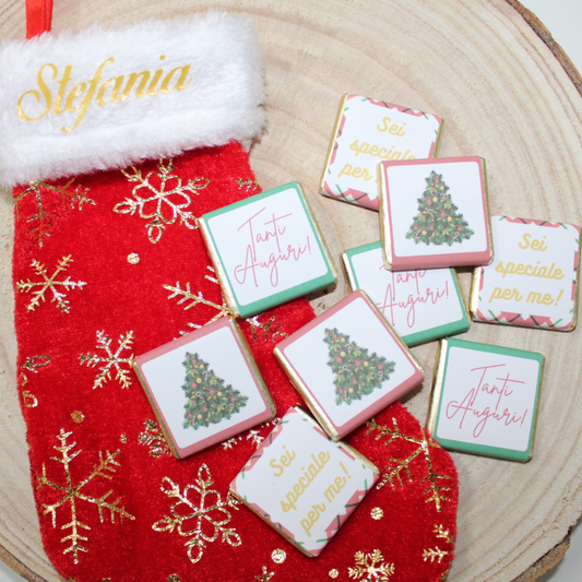 MINI CALZA CON CIOCCOLATINI PERSONALIZZATI