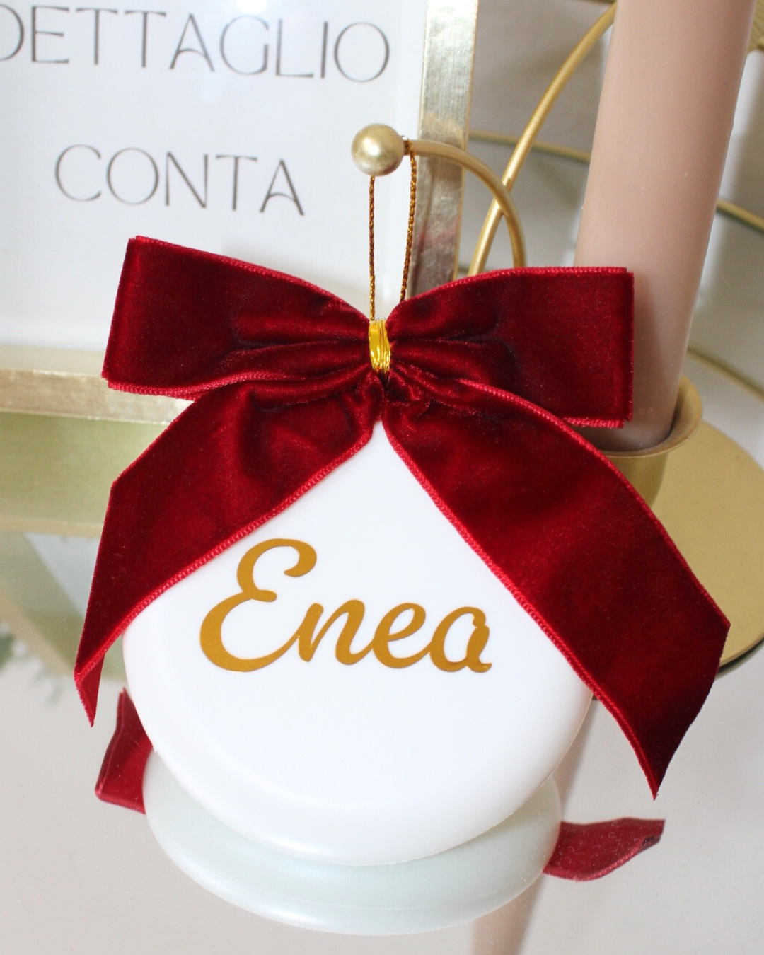 PALLINA DI NATALE FIOCCO IN VELLUTO