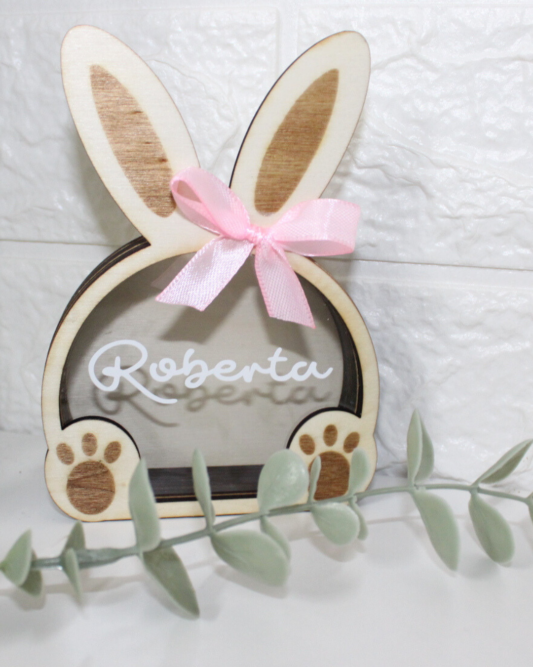 CONIGLIETTO IN LEGNO CON OVETTI